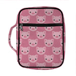 Cute Pink Pig Pattern Print Front Pocket Bible Bag