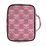 Cute Pink Pig Pattern Print Front Pocket Bible Bag