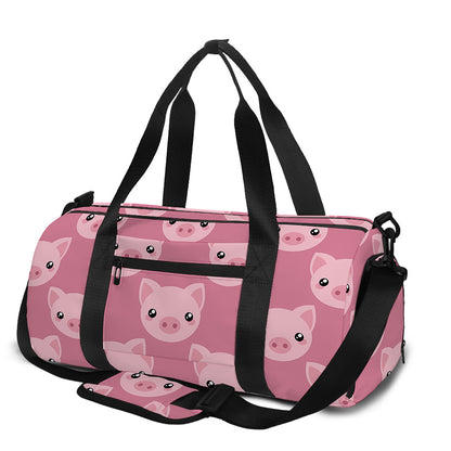Cute Pink Pig Pattern Print Gym Bag