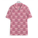 Cute Pink Pig Pattern Print Hawaiian Shirt