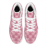 Cute Pink Pig Pattern Print High Top Leather Sneakers