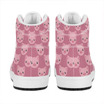 Cute Pink Pig Pattern Print High Top Leather Sneakers
