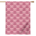Cute Pink Pig Pattern Print House Flag