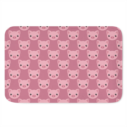 Cute Pink Pig Pattern Print Indoor Door Mat