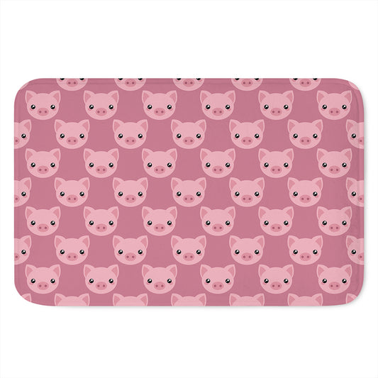 Cute Pink Pig Pattern Print Indoor Door Mat