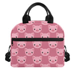 Cute Pink Pig Pattern Print Insulated Lunch Bag
