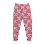 Cute Pink Pig Pattern Print Jogger Pants