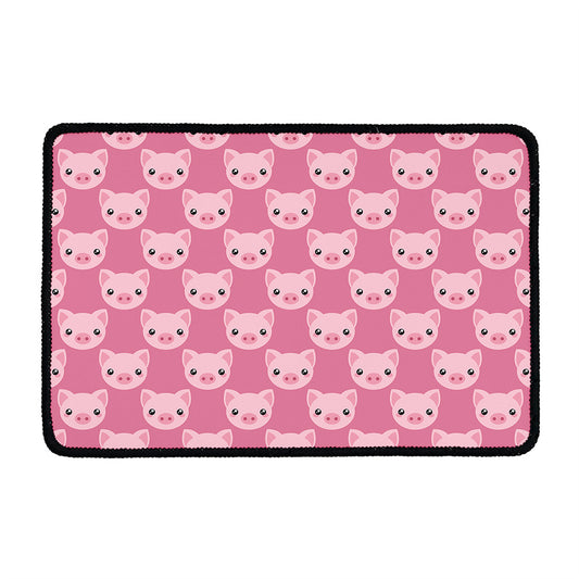 Cute Pink Pig Pattern Print Kitchen Mat