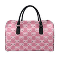 Cute Pink Pig Pattern Print Leather Duffel Bag