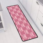 Cute Pink Pig Pattern Print Long Kitchen Mat