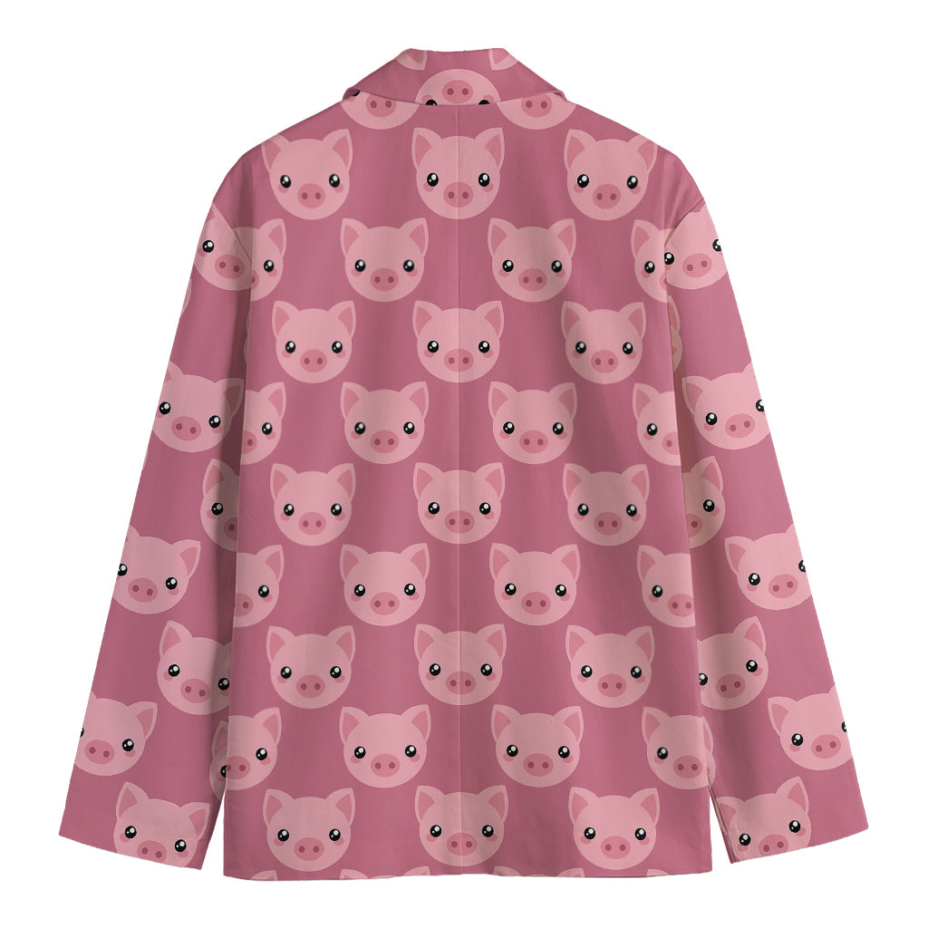 Cute Pink Pig Pattern Print Men's Blazer