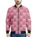 Cute Pink Pig Pattern Print Men's Bomber Jacket