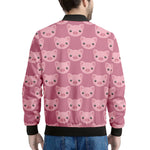 Cute Pink Pig Pattern Print Men's Bomber Jacket