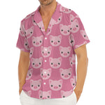 Cute Pink Pig Pattern Print Men's Deep V-Neck Shirt