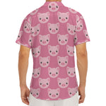 Cute Pink Pig Pattern Print Men's Deep V-Neck Shirt