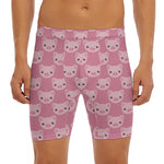 Cute Pink Pig Pattern Print Men's Long Boxer Briefs