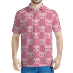 Cute Pink Pig Pattern Print Men's Polo Shirt