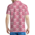 Cute Pink Pig Pattern Print Men's Polo Shirt