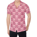 Cute Pink Pig Pattern Print Men's Shirt