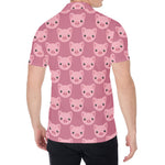 Cute Pink Pig Pattern Print Men's Shirt