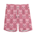 Cute Pink Pig Pattern Print Men's Athletic Shorts