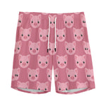 Cute Pink Pig Pattern Print Men's Sports Shorts