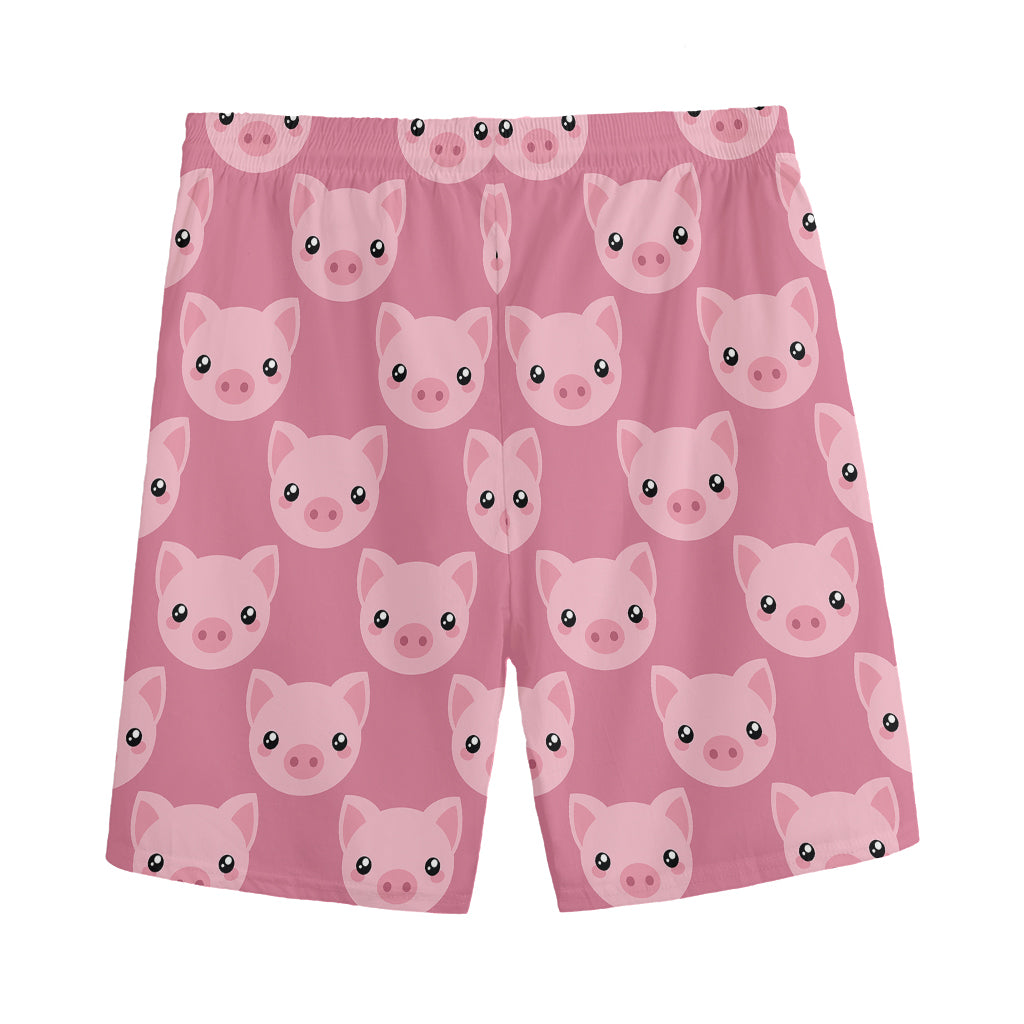 Cute Pink Pig Pattern Print Men's Sports Shorts