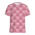 Cute Pink Pig Pattern Print Men's Athletic T-Shirt