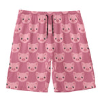 Cute Pink Pig Pattern Print Men's Swim Trunks