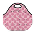 Cute Pink Pig Pattern Print Neoprene Lunch Bag