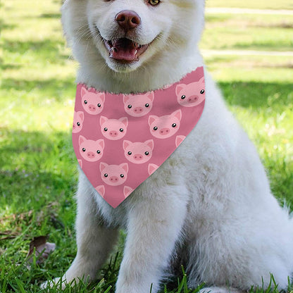 Cute Pink Pig Pattern Print Over The Collar Dog Bandana