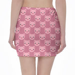 Cute Pink Pig Pattern Print Pencil Mini Skirt