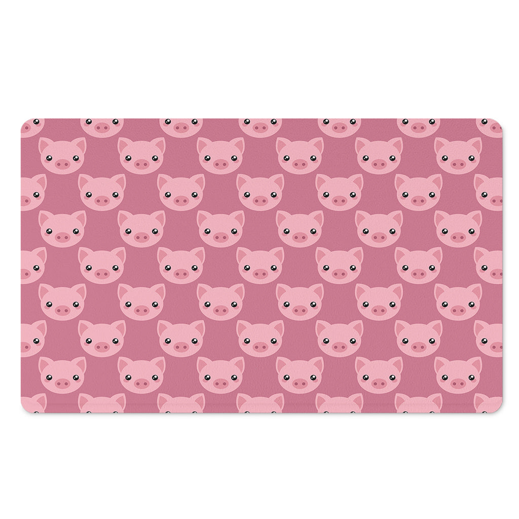 Cute Pink Pig Pattern Print Polyester Doormat