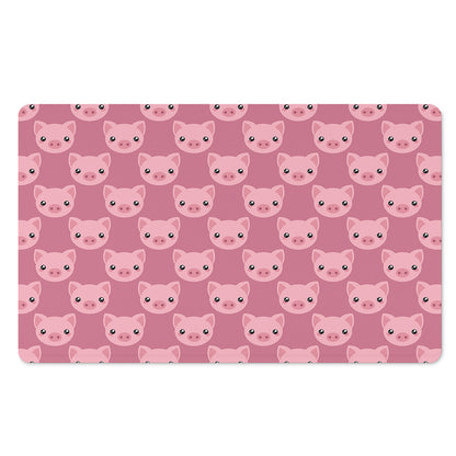 Cute Pink Pig Pattern Print Polyester Doormat