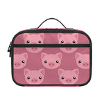 Cute Pink Pig Pattern Print Portable Lunch Bag