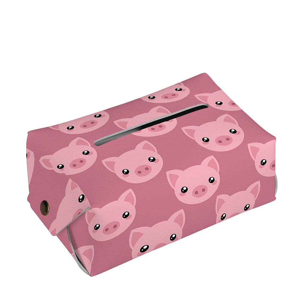 Cute Pink Pig Pattern Print Rectangle Tissue Box Cover