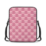 Cute Pink Pig Pattern Print Rectangular Crossbody Bag
