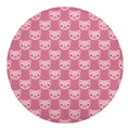 Cute Pink Pig Pattern Print Round Blanket