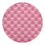Cute Pink Pig Pattern Print Round Blanket