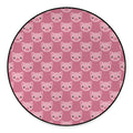 Cute Pink Pig Pattern Print Round Floor Mat