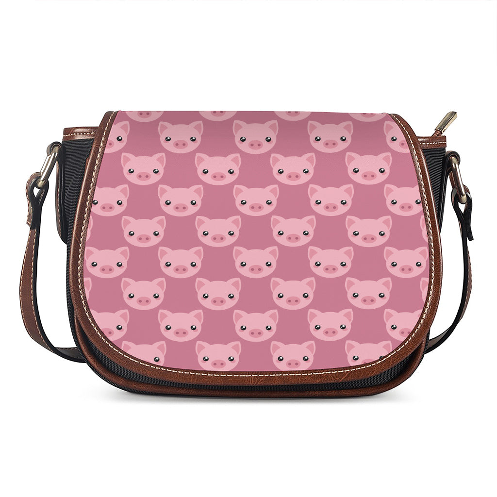 Cute Pink Pig Pattern Print Saddle Bag