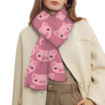 Cute Pink Pig Pattern Print Scarf