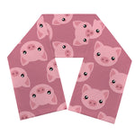 Cute Pink Pig Pattern Print Scarf