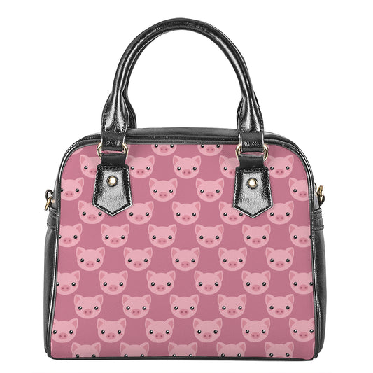 Cute Pink Pig Pattern Print Shoulder Handbag