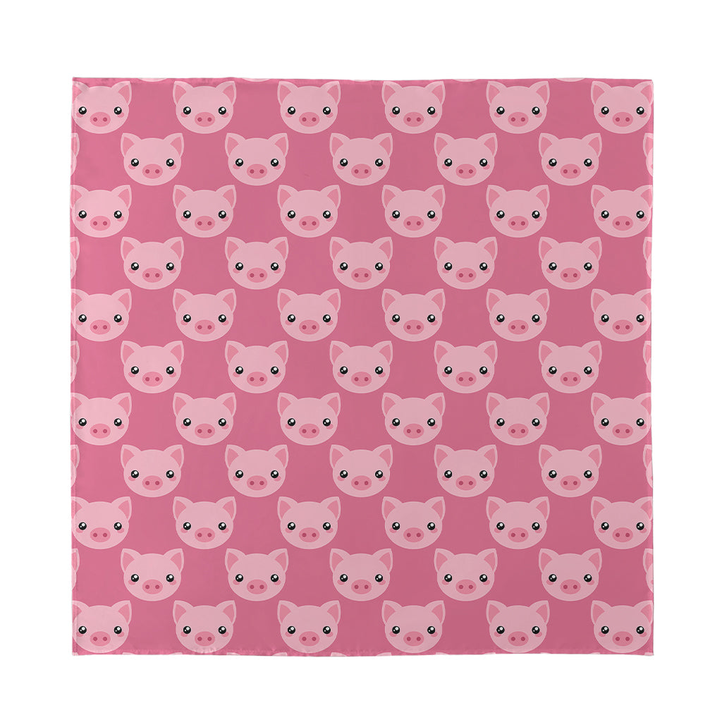 Cute Pink Pig Pattern Print Silk Bandana