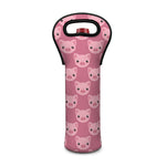 Cute Pink Pig Pattern Print Single Neoprene Wine Tote