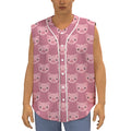 Cute Pink Pig Pattern Print Sleeveless Baseball Jersey