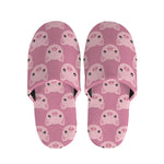 Cute Pink Pig Pattern Print Slippers