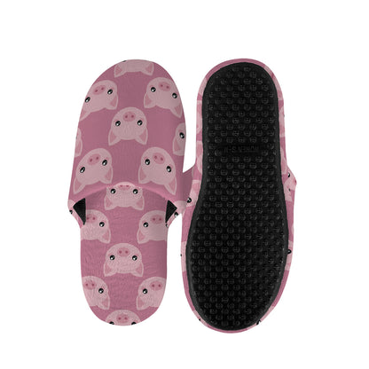 Cute Pink Pig Pattern Print Slippers