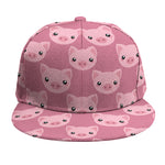Cute Pink Pig Pattern Print Snapback Cap